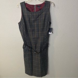 Tommy Hilfiger Womens Wool Blend Plaid Sleeveless Mini Dress - Sz 14
